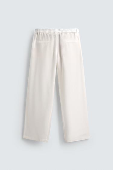 FLOWING TROUSERS WITH SIDE PLEATS - White by Zara - Image 8