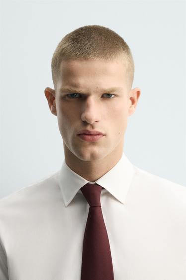 CORBATA 100%  LANA - Granate de Zara - Imagen 0