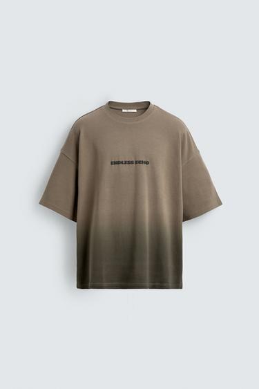 CAMISETA ESTAMPADO DEGRADADO - Marrón claro de Zara