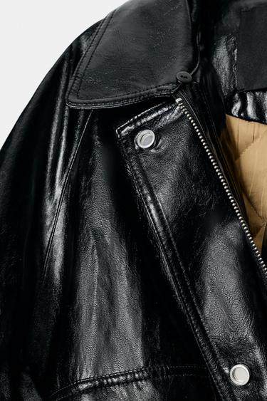 FAUX FUR COLLAR JACKET ZW COLLECTION - Black by Zara - Image 9