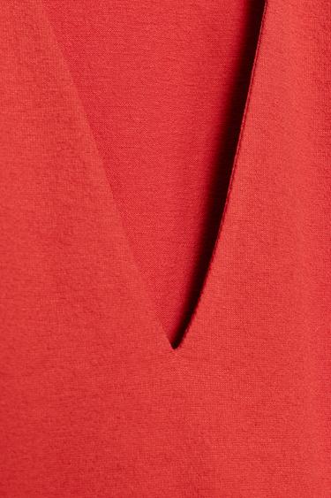 HAUT RUSTIQUE COL EN V - Corail de Zara - Image 7