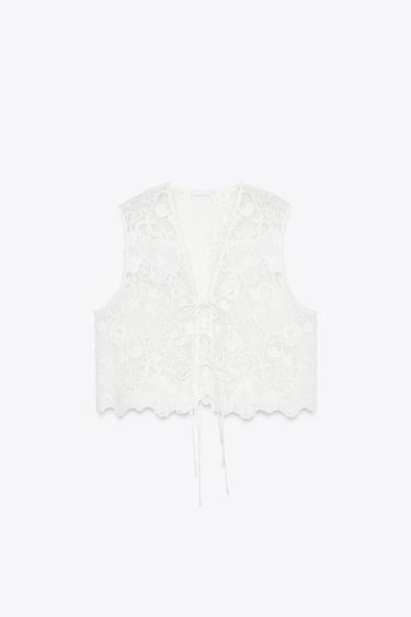 MAGLIETTA RICAMI - Bianco di Zara