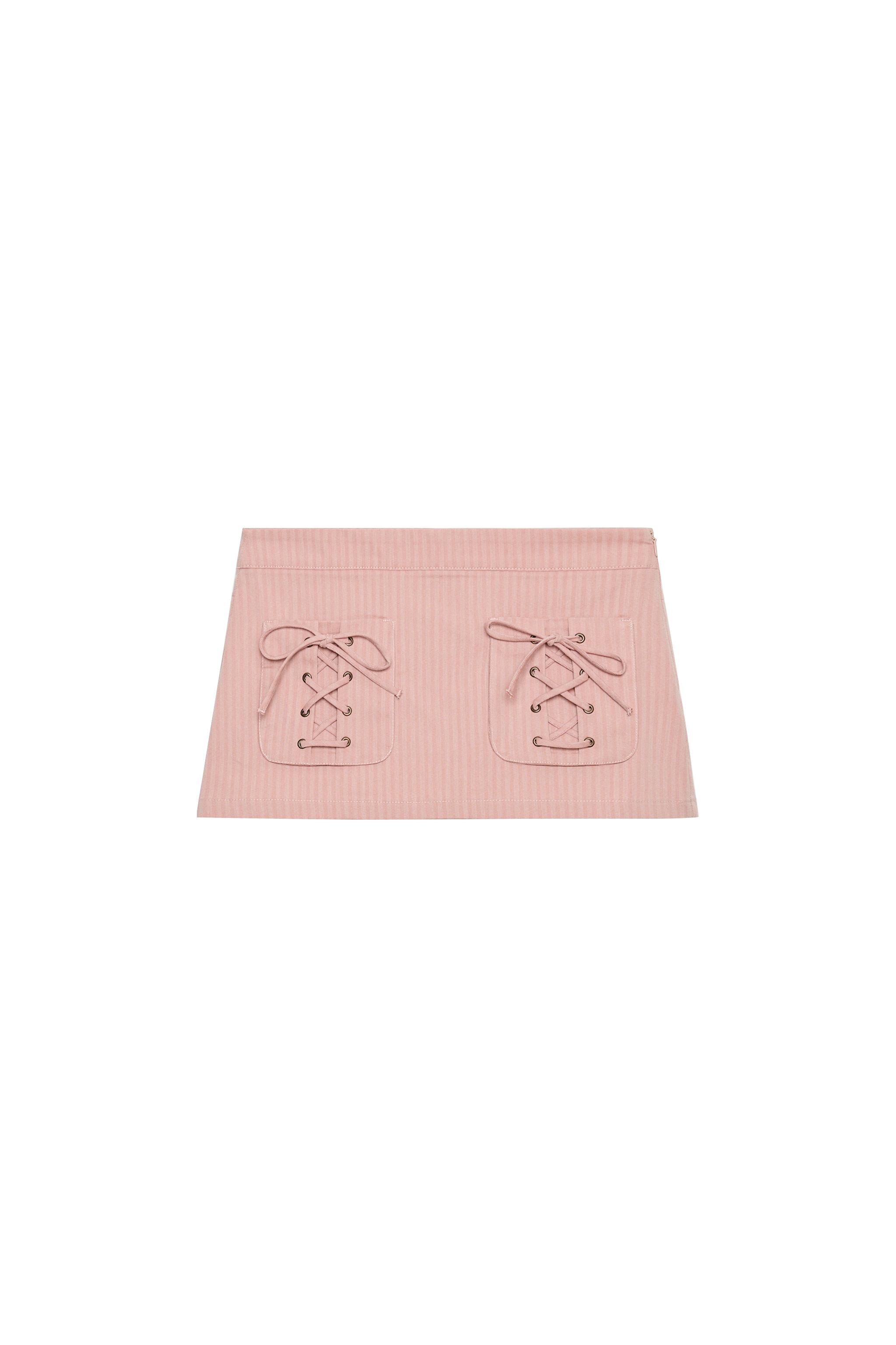 FALDA MINI ESTAMPADO RAYAS BOLSILLOS