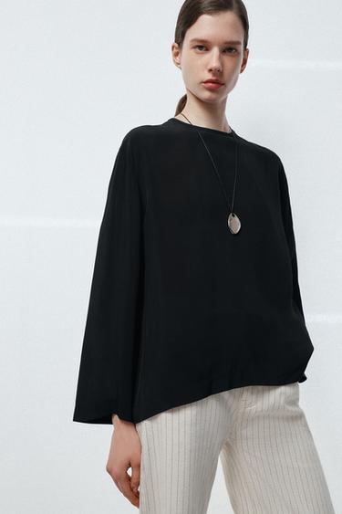 BLUSA FLUIDA ZW COLLECTION - Negro de Zara