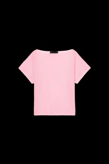 RIBBED KNIT TOP - Neon pink by Zara