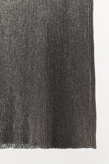 METALLIC THREAD KNIT TOP - Grey by Zara - Image 7
