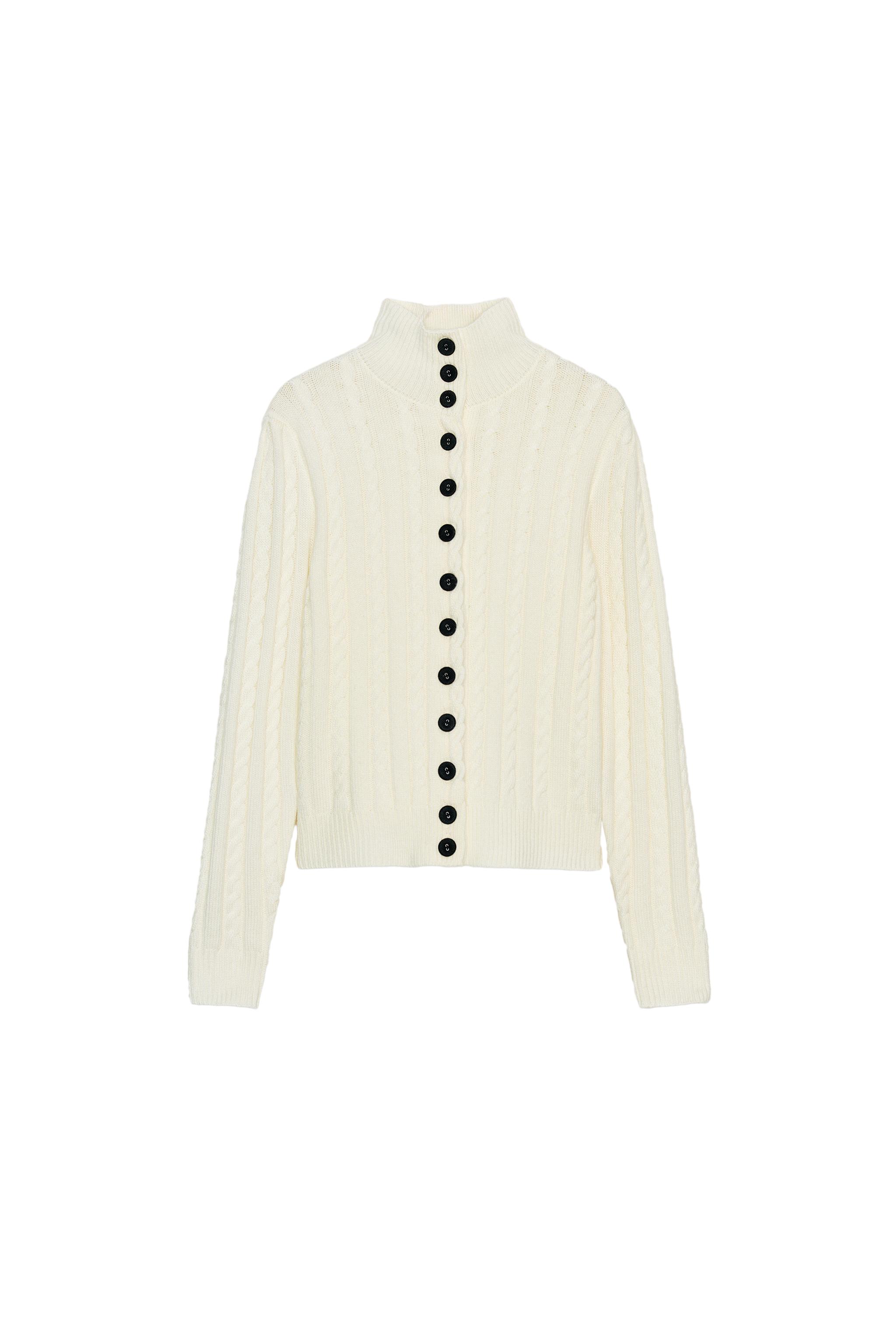 CABLE KNIT CARDIGAN - Ecru | ZARA United States