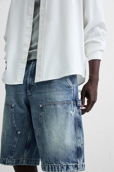 BERMUDA BAGGY FIT POCHE CARPENTIER - Bleu de Zara - Image 4