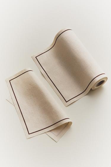 Zara REUSABLE NAPKINS (PACK OF 20) - Brown