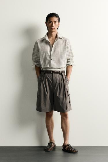 RELAXED FIT CHECK OVERSHIRT - Black / White by Zara - Image 0
