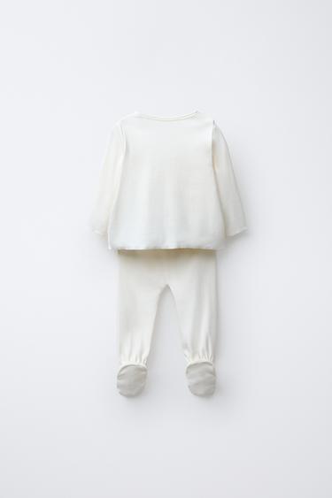 FIRST OUTFIT SET AND POUCH - Oyster-white by Zara - Image 1