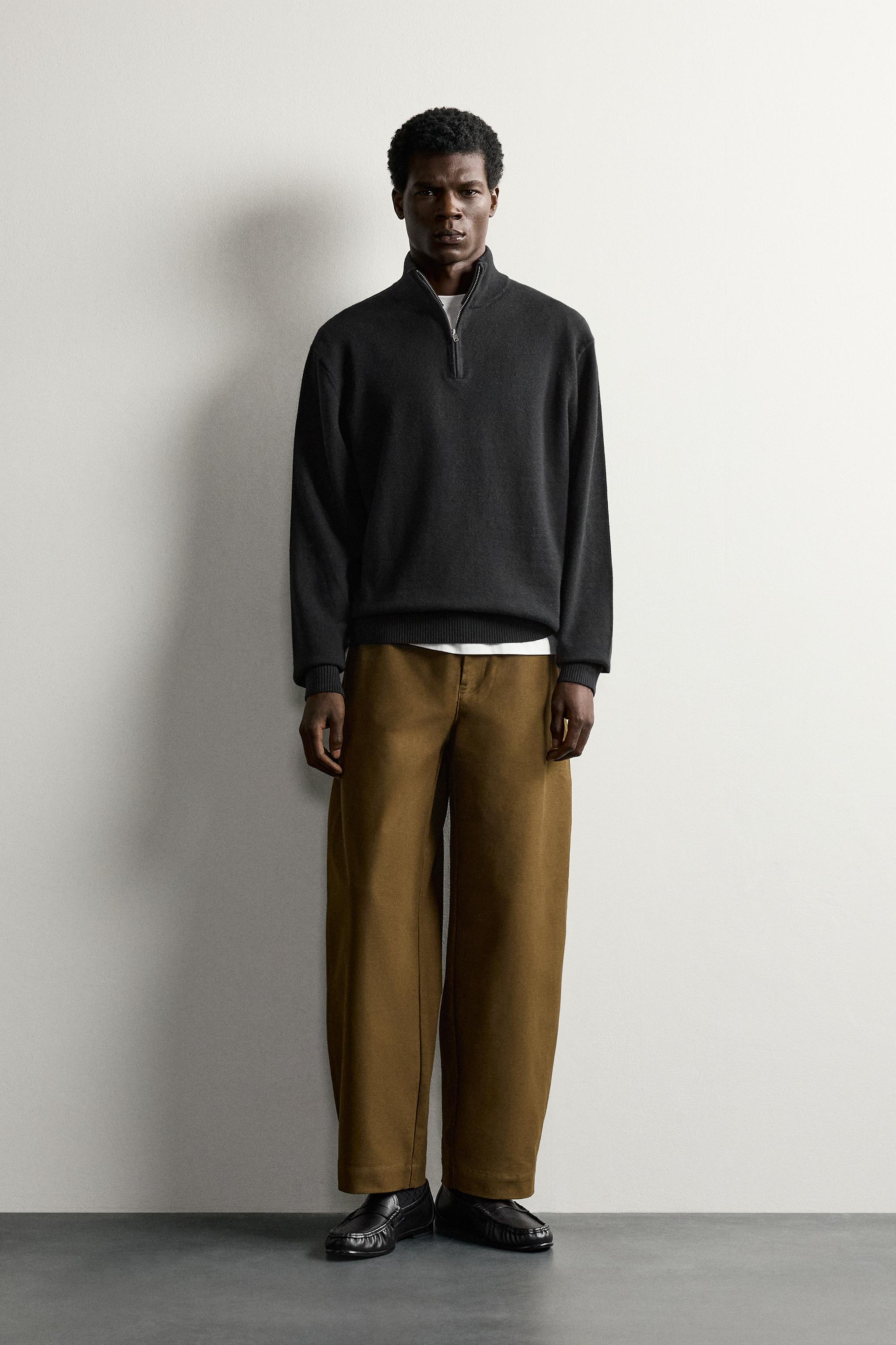 PULL COL ZIPPÉ COTON - LAINE