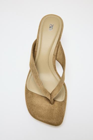 CLEAR WEDGE SANDALS - Sand Brown by Zara