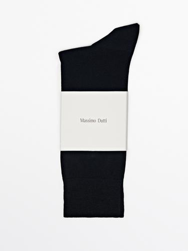 Calcetines largos mezcla algodón mercerizado - Marino de Zara