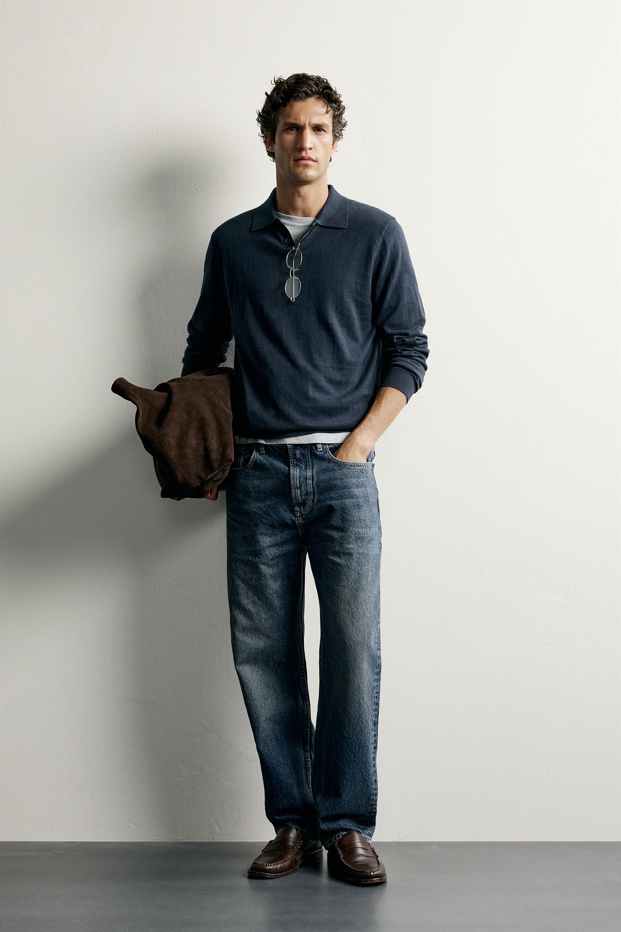 COTTON-CASHMERE KNIT POLO SHIRT