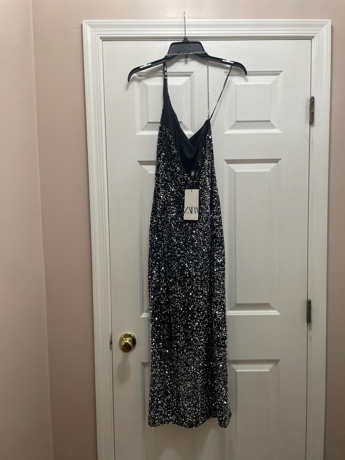 ASYMMETRIC SEQUIN DRESS - Image 2