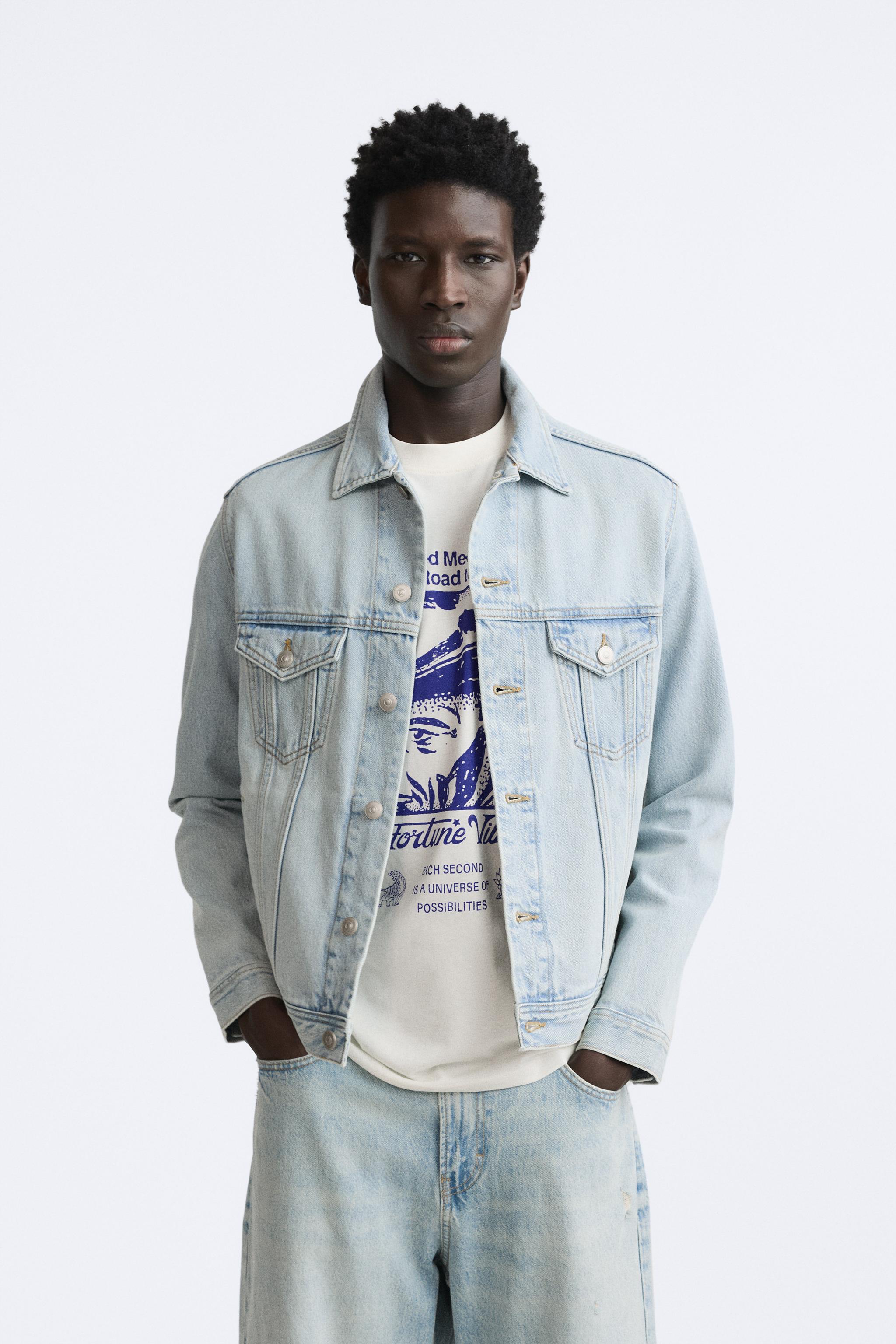 Mens jean jacket zara on sale