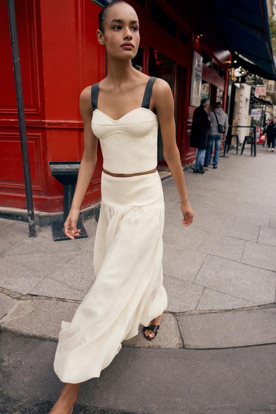 CONTRAST STRAP KNIT CROP TOP from Zara - $39.90