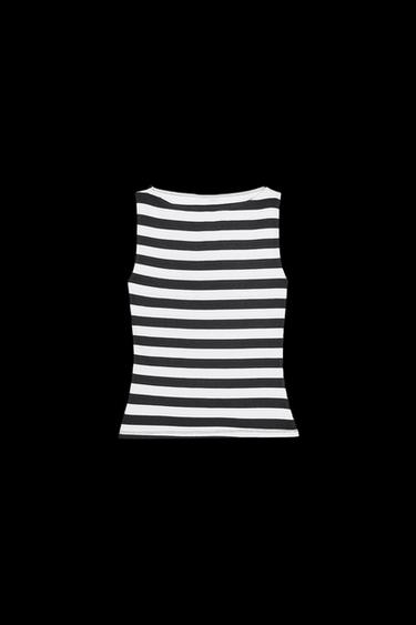 T-SHIRT MIT RIB-MUSTER - Gestreift von Zara - Bild 0