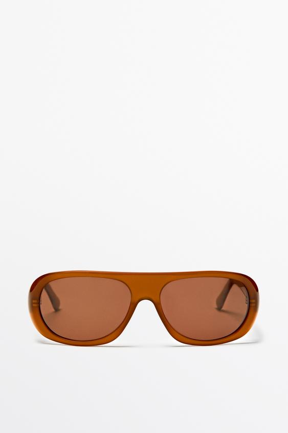Zara Wraparound sunglasses - Caramel - Image 0