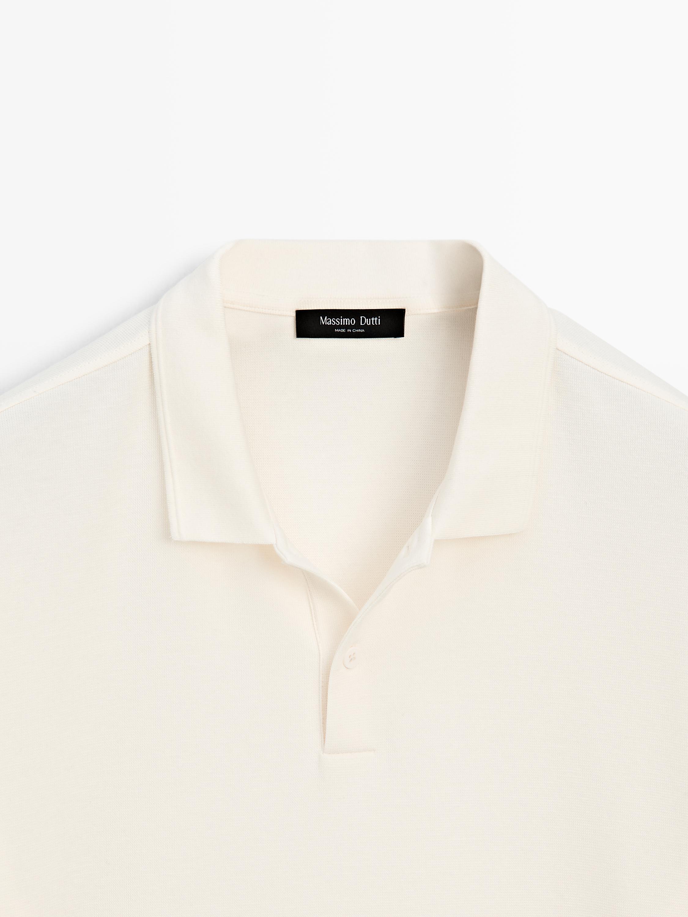 100% cotton textured knit polo shirt