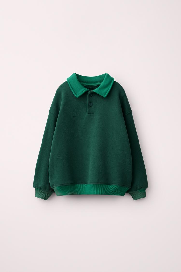 Sudadera cuello polo created by caramel london x zara