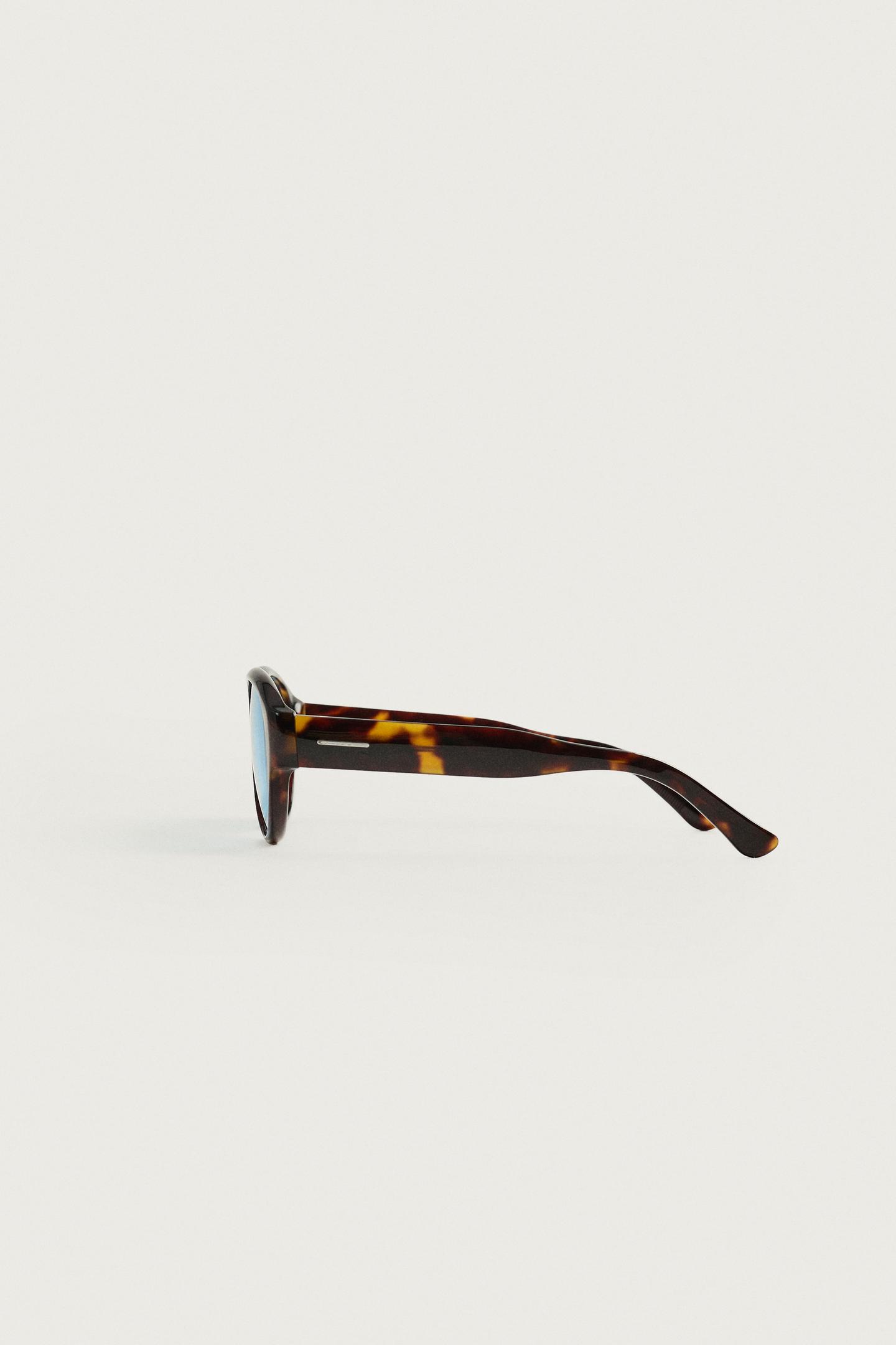 Мужские солнцезащитные очки Zara Oval Sunglasses, цвет: Черепаховый ракушечный — фото 4