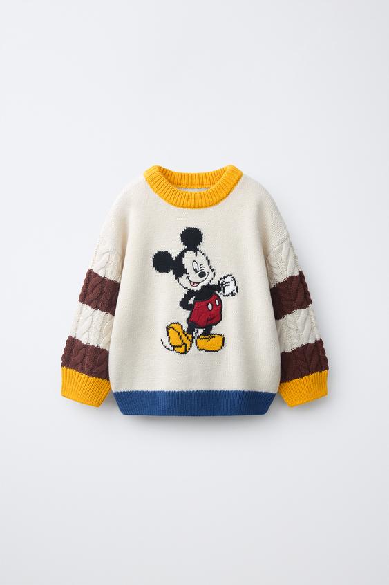MICKEY MOUSE © DISNEY KNIT JUMPER - Ecru / Brown by Zara - Image 0