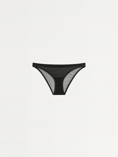 Zara Semi-sheer mesh briefs - Black