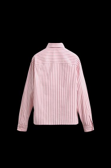 Zara MICKEY MOUSE PATCH STRIPED SHIRT HARRY LAMBERT FOR ZARA X DISNEY - Pink