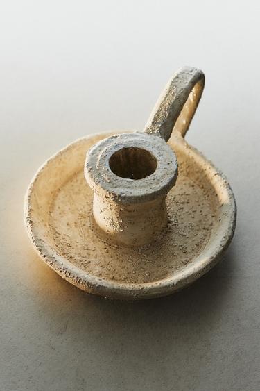 CLAY CANDLESTICK - White by Zara