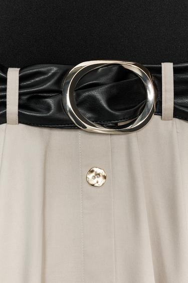 BELTED COMBINATION DRESS - Ecru / Black by Zara - Image 9