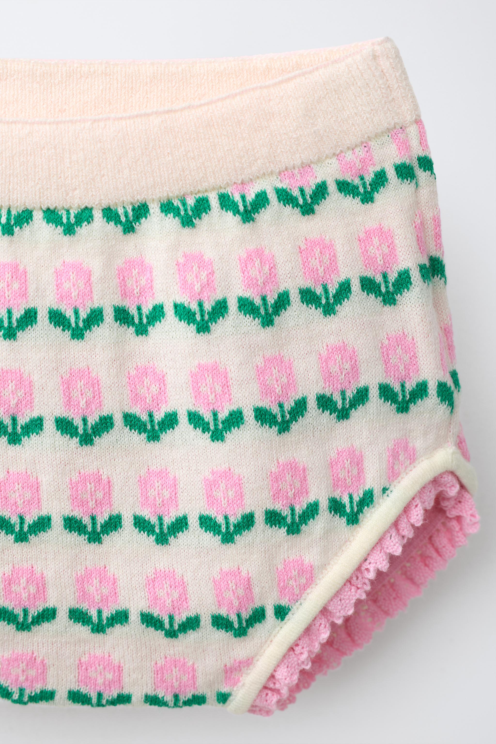 CULOTTE EN MAILLE JACQUARD À FLEURS