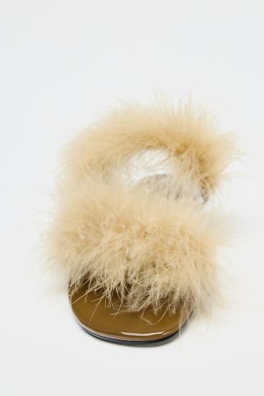 SANDALES BRIDES PLUMES - Jaune de Zara - Image 6