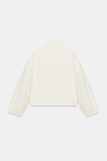 LINEN BLEND JACKET WITH FROG FASTENING - Ecru by Zara - Image 7