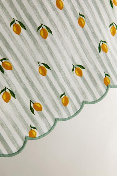 COTTON LEMON TEA TOWEL - Yellow by Zara - Image 2