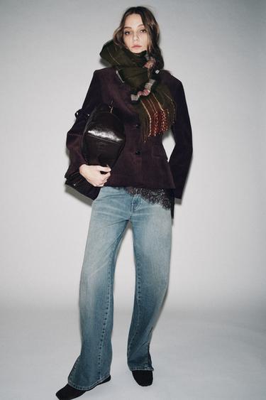 Zara ZW COLLECTION MID-RISE ZIPPER LIMITED EDITION JEANS - Blue - Image 0