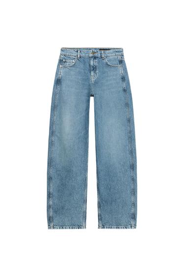 ZW COLLECTION LOW-RISE CURVED STRAIGHT JEANS - Mid-blue by Zara