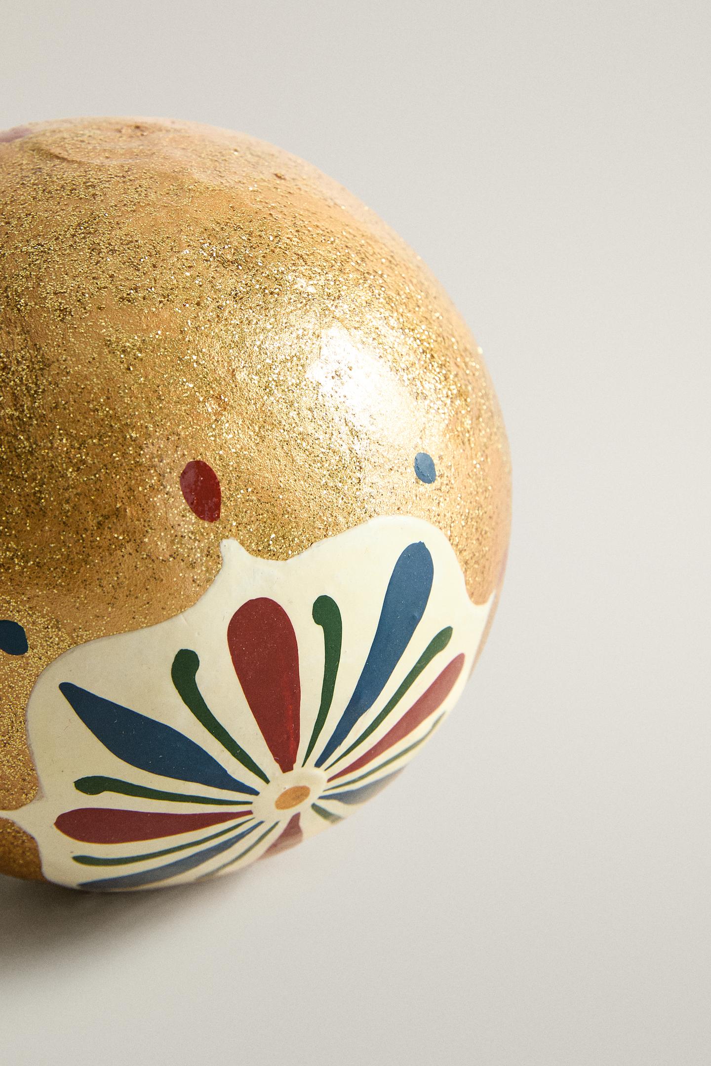 Ёлочные украшения Zara Floral Bauble Christmas Ornament, цвет: Золотой — фото 4