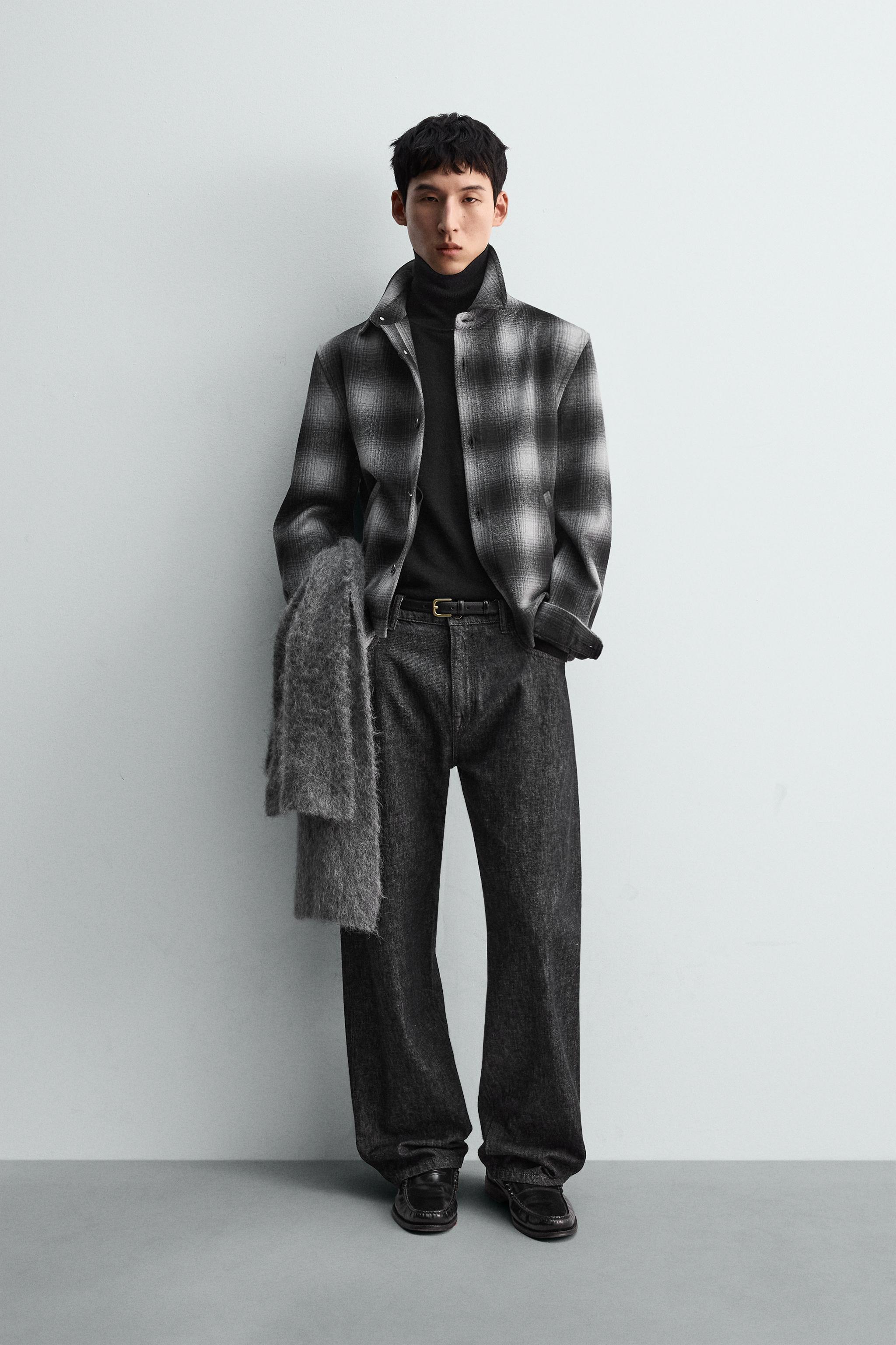 チェック柄シャツジャケット - ブラック/ホワイト | ZARA Japan / 日本