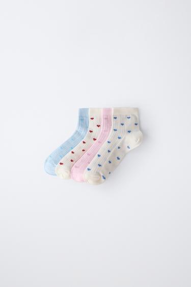 FOUR-PACK OF HEART ANKLE SOCKS - White by Zara - Image 0
