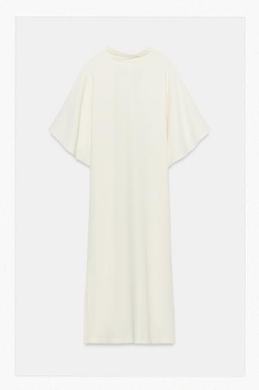 ZW COLLECTION FLOWING MIDI DRESS - Light beige by Zara