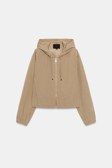 HOODED BOMBER JACKET - Light camel by Zara