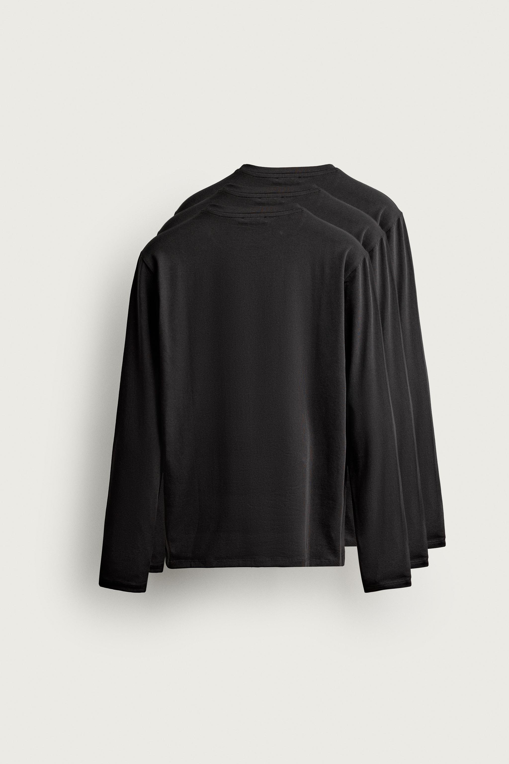 3-PACK SLIM FIT LONG SLEEVE BASIC T-SHIRTS