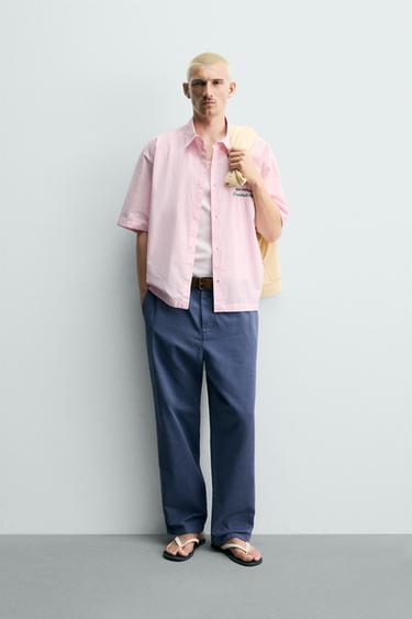 CHECK GRAPHIC PRINT SHIRT - Pink / White by Zara - Image 0