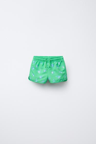 2-6 YEARS / PALM TREE PRINT SWIM SHORTS - Green by Zara