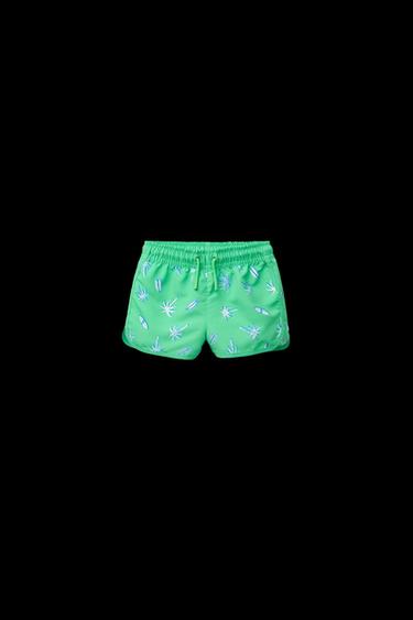 2-6 YEARS / PALM TREE PRINT SWIM SHORTS - Green by Zara - Image 0