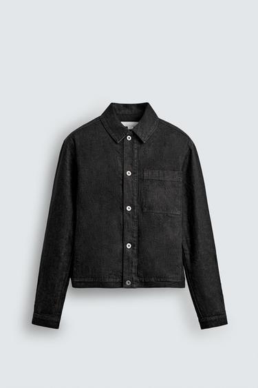 PADDED DENIM OVERSHIRT - Black by Zara - Image 0
