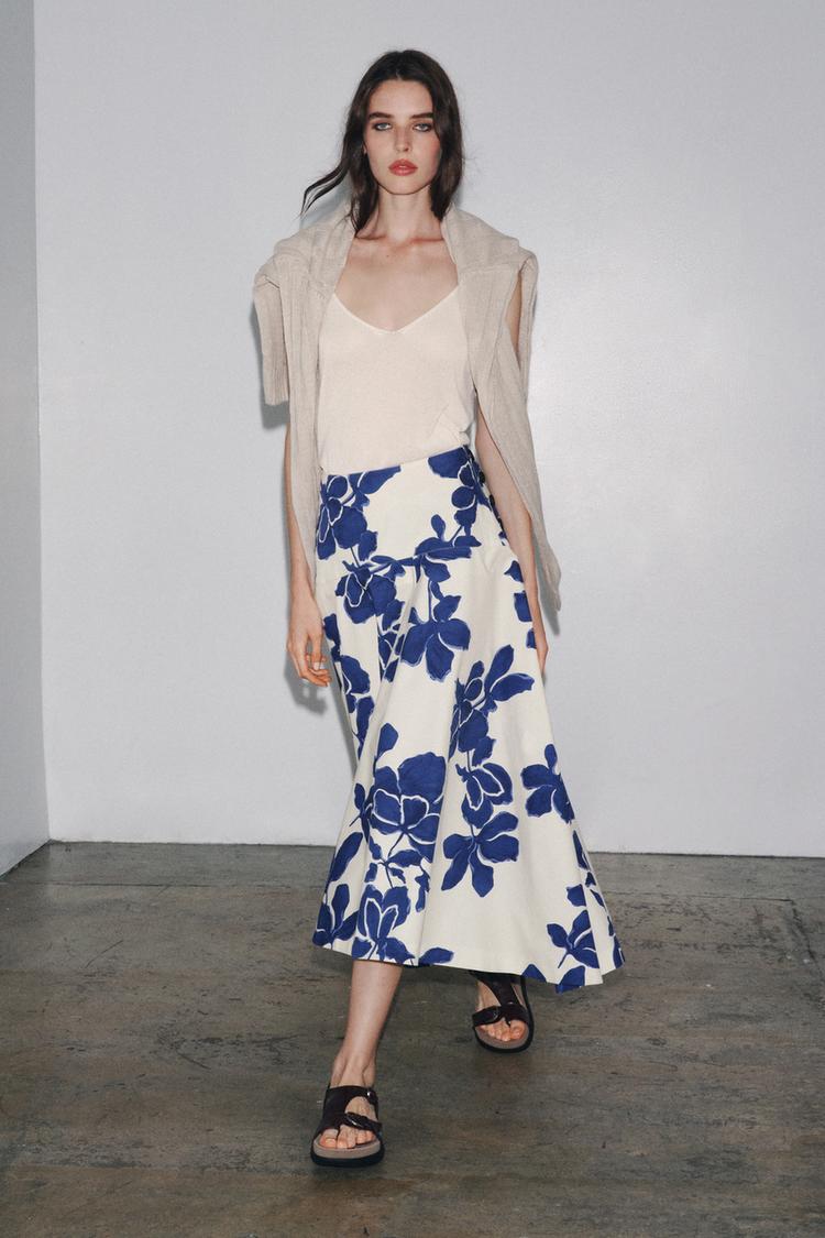 ZW COLLECTION FLORAL MIDI SKIRT - Main Image