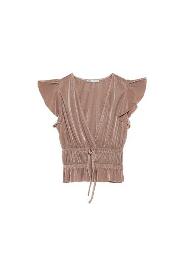 PLEATED RUFFLED TOP